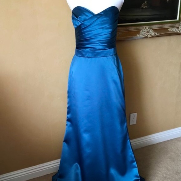 Dessy Collection Strapless Satin Trumpet Gown - Picture 2 of 3